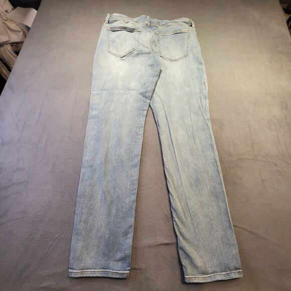 Eddie Bauer Jeans Womens 8 Blue Boyfriend Straight Leg Stretch Denim Distressed - Picture 11 of 11